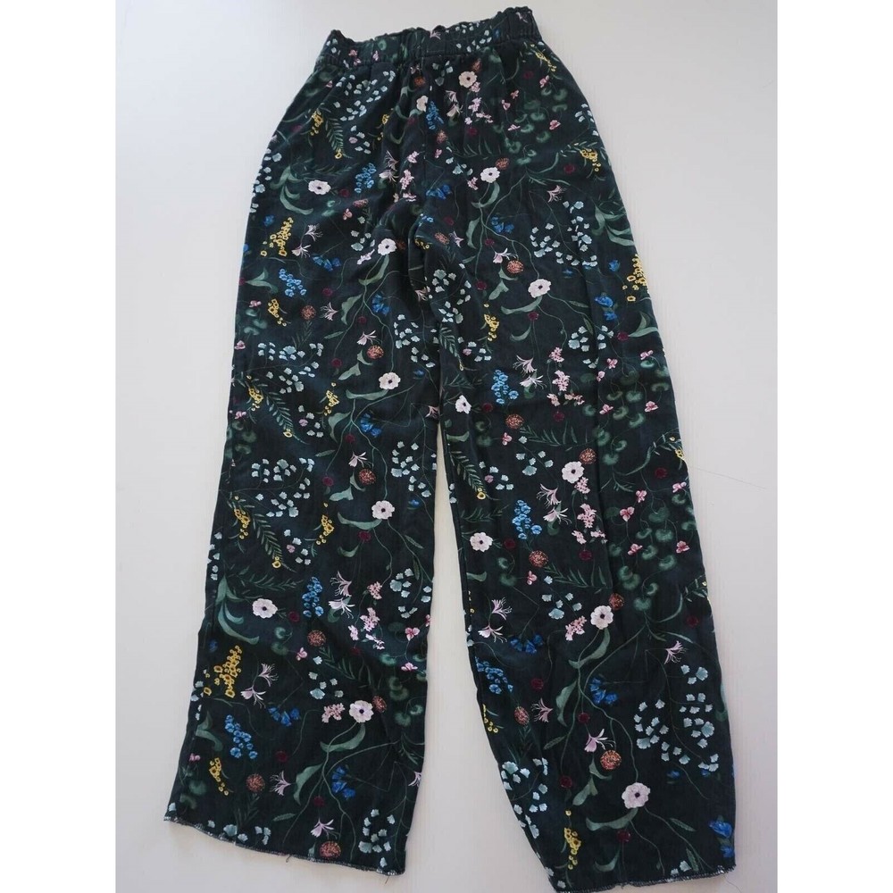 Anna Glover H&M Size 4 Palazzo Pants Floral Black Lounge - with pockets